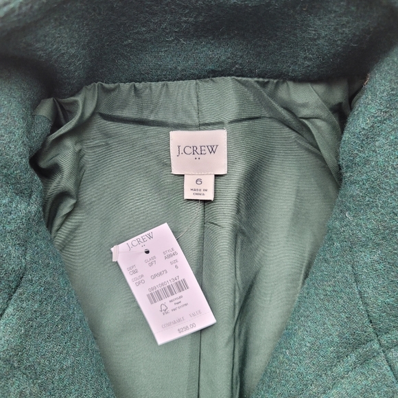 New! J. Crew size 6 Dark Forest Green City Coat NWT - Picture 2 of 10